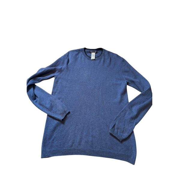 Patagonia Mens cashere blend Crewneck Sweater Blue Wool Size XL-note flaws - Picture 3 of 7